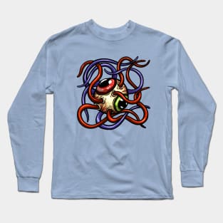 Eyeball Tentacles Weird ARt Rockabilly Tattoo Cartoon Style Eye Long Sleeve T-Shirt